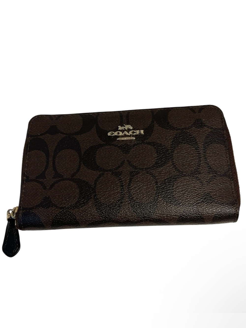 Coach Medium ID Zip Wallet in Signature Canvas - Preloved Good Condition